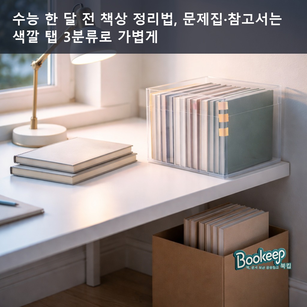 수능 한 달 전 책상 정리법, 문제집·참고서는 색깔 탭 3분류로 가볍게
